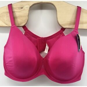 Cacique 46DDD Completely Cool French Full Coverage Bra Bright Pink Underwire New